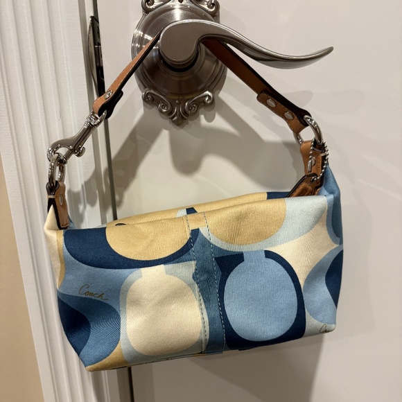Coach Blue and Cream Hampton Mini Bag - Picture 1 of 7